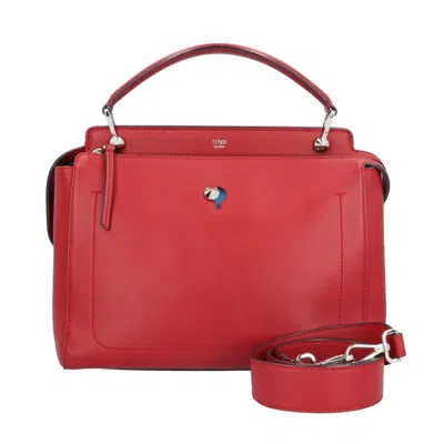 Pre-owned Fendi Dotcom Red Color Leather Shoulder Bag ()