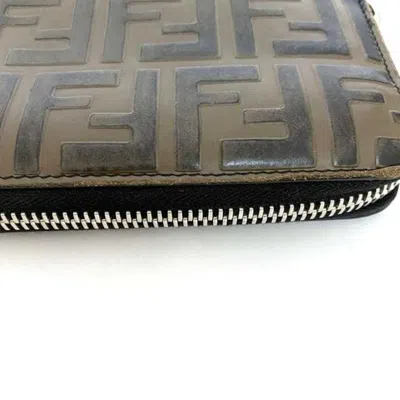 Pre-owned Fendi Brown Leather Long Wallet (bi-fold) ()