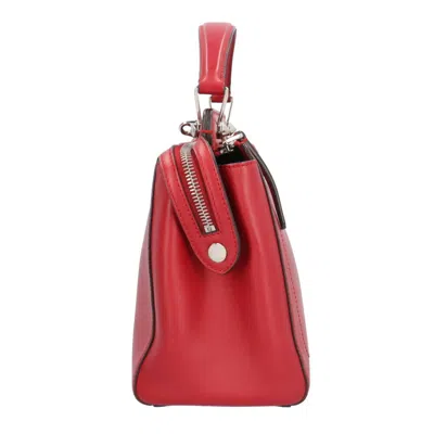 Pre-owned Fendi Dotcom Red Color Leather Shoulder Bag ()