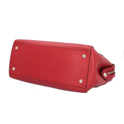 Pre-owned Fendi Dotcom Red Color Leather Shoulder Bag ()