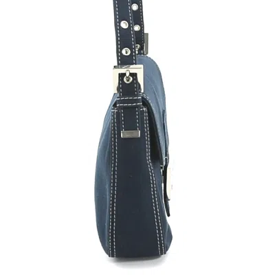 Pre-owned Fendi Navy Canvas Shoulder Bag ()