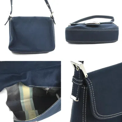Pre-owned Fendi Navy Canvas Shoulder Bag ()