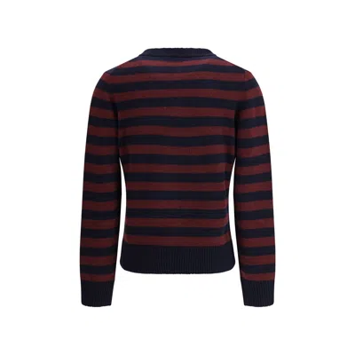 Ganni Multicolor Graphic Wool Mix Poodle Stripe Sweater In Multi