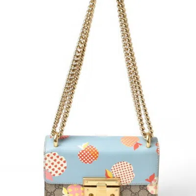 Pre-owned Gucci Beige Blue Brown Gg Supreme Shoulder Bag ()