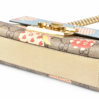 Pre-owned Gucci Beige Blue Brown Gg Supreme Shoulder Bag ()