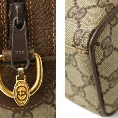 Pre-owned Gucci Beige Brown Pvc Leather Boston Bag Shoulder Bag ()