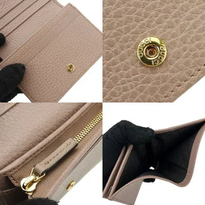 Pre-owned Gucci Beige Leather Wallet (bi-fold) () In Sand
