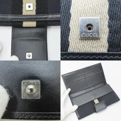 Pre-owned Gucci Black Gg Canvas Coin Purse/coin Case ()