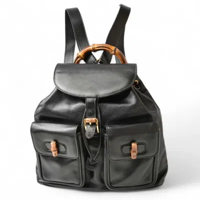 Pre-owned Gucci Black Leather Backpack ()