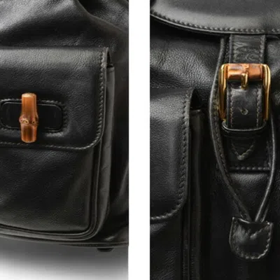 Pre-owned Gucci Black Leather Backpack ()