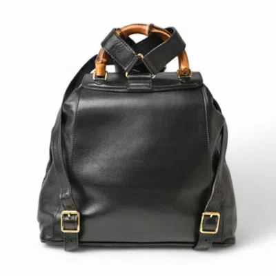 Pre-owned Gucci Black Leather Backpack ()
