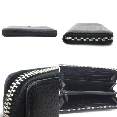 Pre-owned Gucci Black Leather Long Wallet (bi-fold) ()