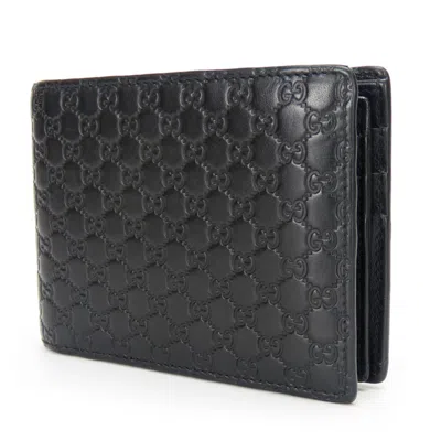 Pre-owned Gucci Black Leather Wallet (bi-fold) ()