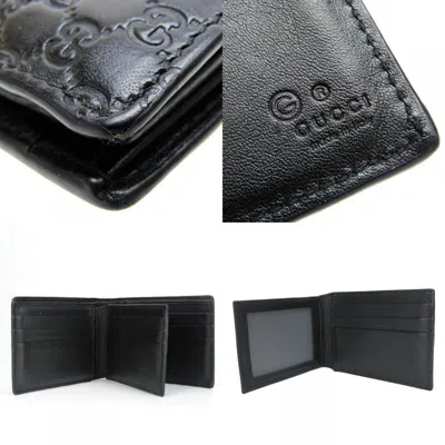 Pre-owned Gucci Black Leather Wallet (bi-fold) ()