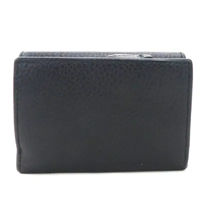 Pre-owned Gucci Black Leather Wallet (tri-fold) ()