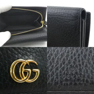 Pre-owned Gucci Black Leather Wallet (tri-fold) ()