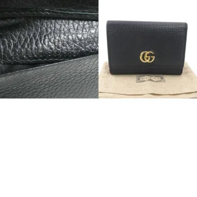 Pre-owned Gucci Black Leather Wallet (tri-fold) ()