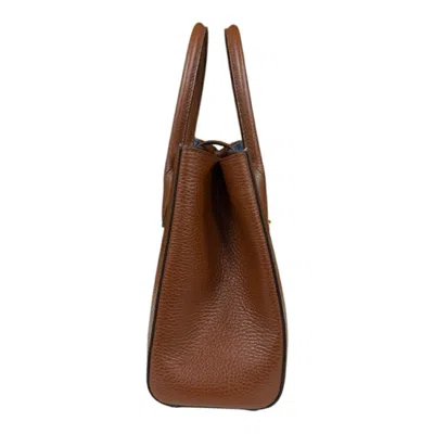 Pre-owned Gucci Blue Brown Denim Leather Shoulder Bag ()