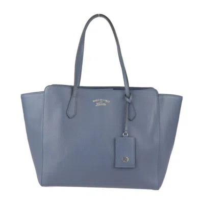 Pre-owned Gucci Navy Leather Handbag Shoulder Bag Tote Bag ()
