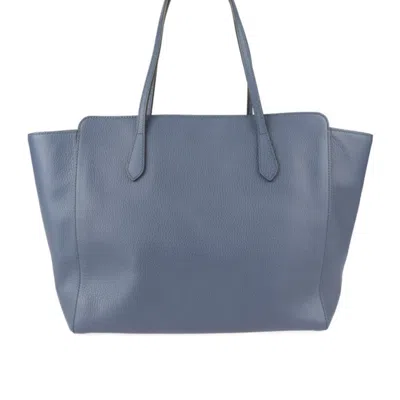Pre-owned Gucci Navy Leather Handbag Shoulder Bag Tote Bag ()