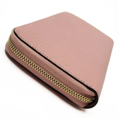 Pre-owned Gucci Pink Leather Long Wallet (bi-fold) ()