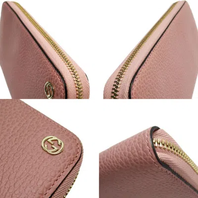 Pre-owned Gucci Pink Leather Long Wallet (bi-fold) ()
