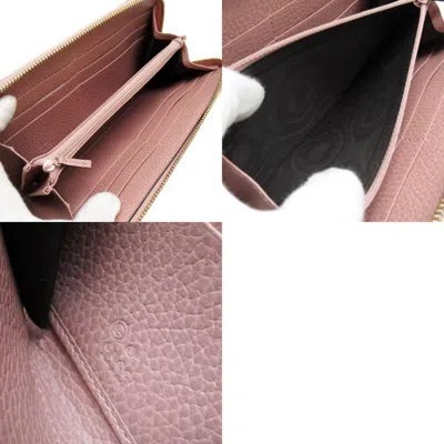 Pre-owned Gucci Pink Leather Long Wallet (bi-fold) ()