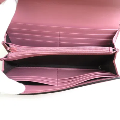 Pre-owned Gucci Pink Leather Long Wallet (bi-fold) ()