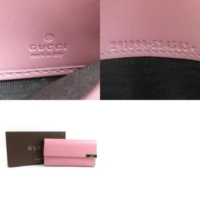 Pre-owned Gucci Pink Leather Long Wallet (bi-fold) ()