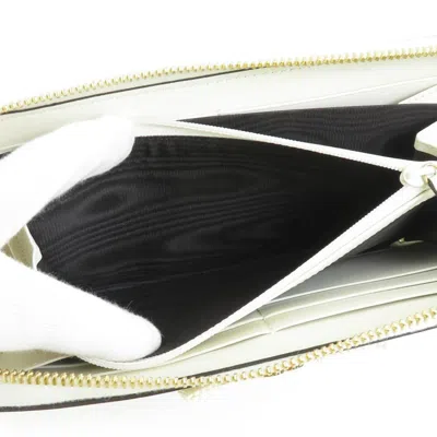 Pre-owned Gucci White Leather Long Wallet (bi-fold) ()