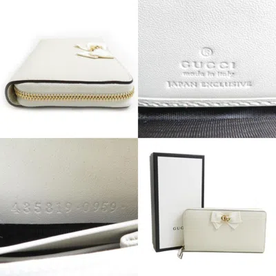 Pre-owned Gucci White Leather Long Wallet (bi-fold) ()