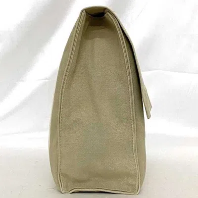 Pre-owned Hermes Beige White Cotton Canvas Clutch Bag Pouch ()