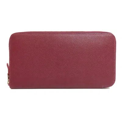 Pre-owned Hermes Bordeaux Epsom Leather Long Wallet (bi-fold) ()
