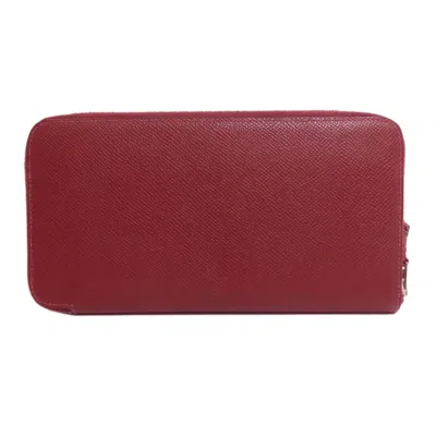 Pre-owned Hermes Bordeaux Epsom Leather Long Wallet (bi-fold) ()