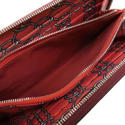 Pre-owned Hermes Bordeaux Epsom Leather Long Wallet (bi-fold) ()