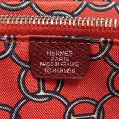 Pre-owned Hermes Bordeaux Epsom Leather Long Wallet (bi-fold) ()