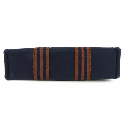 Pre-owned Hermes Brown Navy Canvas Tote Bag ()
