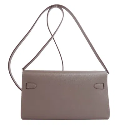 Pre-owned Hermes Gray Epsom Leather Chain/shoulder Wallet ()
