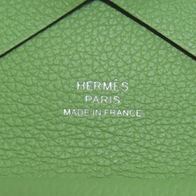 Pre-owned Hermes Green Leather Coin Purse/coin Case ()