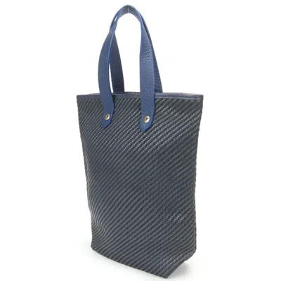 Pre-owned Hermes Navy Leather Polyester Tote Bag ()
