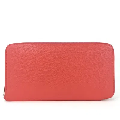 Pre-owned Hermes Pink Epsom Leather Long Wallet (bi-fold) ()