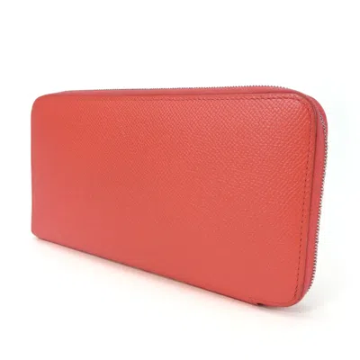 Pre-owned Hermes Pink Epsom Leather Long Wallet (bi-fold) ()