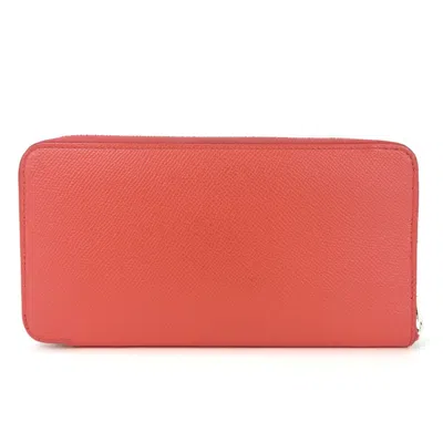 Pre-owned Hermes Pink Epsom Leather Long Wallet (bi-fold) ()