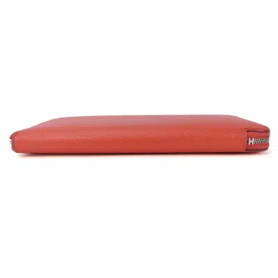 Pre-owned Hermes Pink Epsom Leather Long Wallet (bi-fold) ()