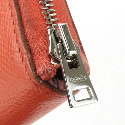 Pre-owned Hermes Pink Epsom Leather Long Wallet (bi-fold) ()
