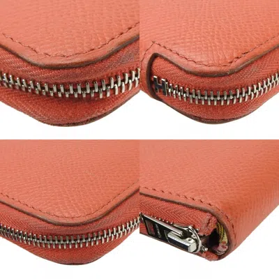Pre-owned Hermes Pink Epsom Leather Long Wallet (bi-fold) ()