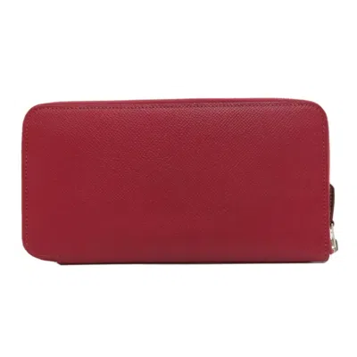 Pre-owned Hermes Red Color Epsom Leather Long Wallet (bi-fold) ()