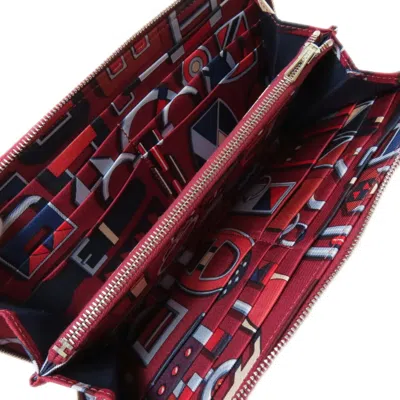 Pre-owned Hermes Red Color Epsom Leather Long Wallet (bi-fold) ()