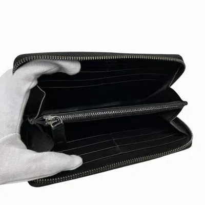 Pre-owned Jimmy Choo Black Leather Long Wallet (bi-fold) ()