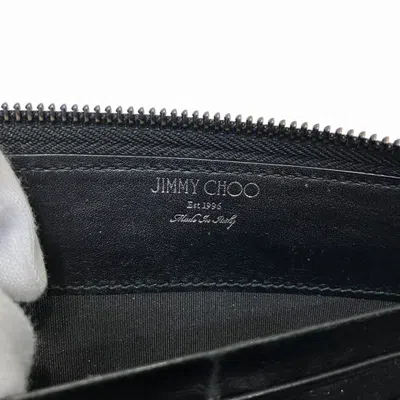 Pre-owned Jimmy Choo Black Leather Long Wallet (bi-fold) ()